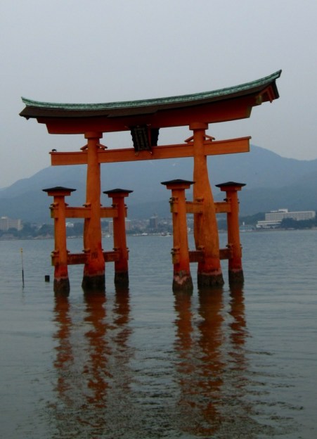The O-torii gate at Miyajima Island marks the boundary between the physical and the spiritual world at this site.