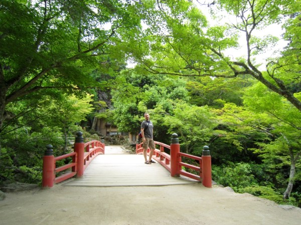Walking through Miyajima's beautiful forest.
