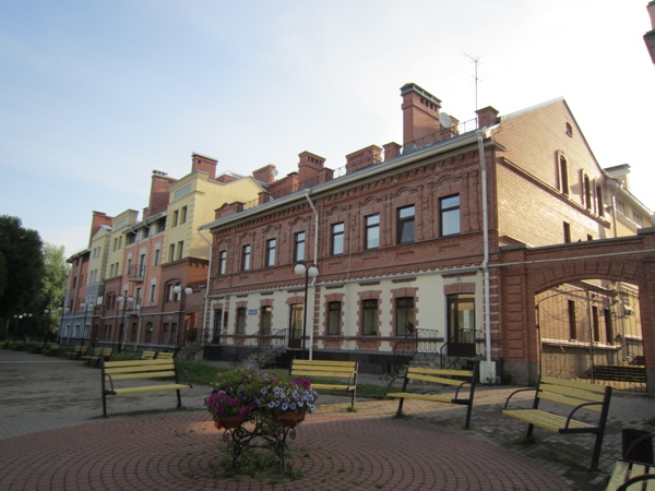Riverfront buildings in Pskov - very pretty 19th century architecture, well preserved.