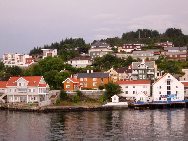 The houses in Kristiansund were perched all the way up the hills, and right up to the water.