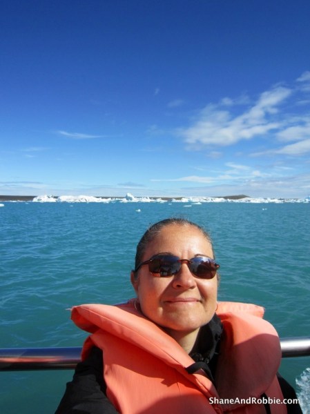 Check me out - cruising on a glacial lagoon. Oh yeah...