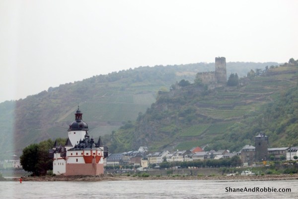 The front of the Pfalz is built like the bow of a ship - pointed to withstand the ongoing river currents.