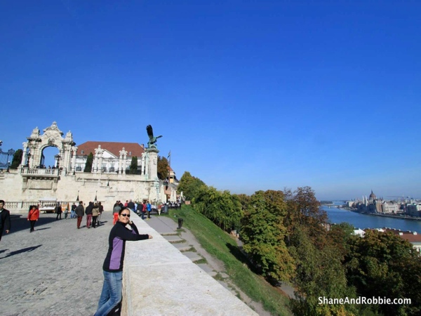 Admiring the views from Buda Castle.