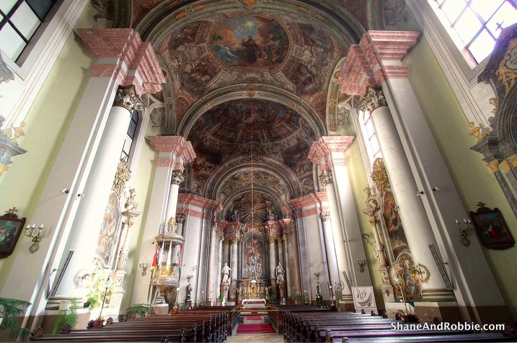 The interior of Eger's Baroque Church of St Anthony was especially beautiful.